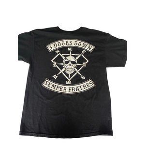 3 Doors Down Semper Fratres Pirate T Shirt Men's Size Large Black
